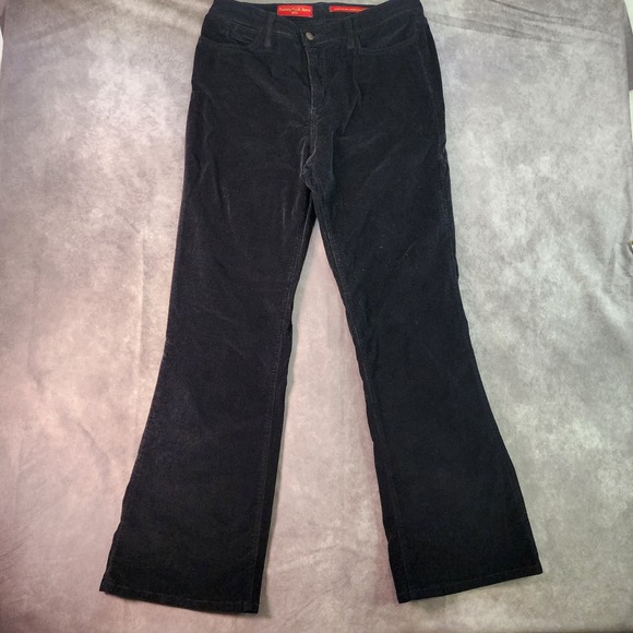 NYDJ Tummy Tuck Jeans Black Corduroy Flare Leg Womens Sz 12 Pants - Picture 1 of 6